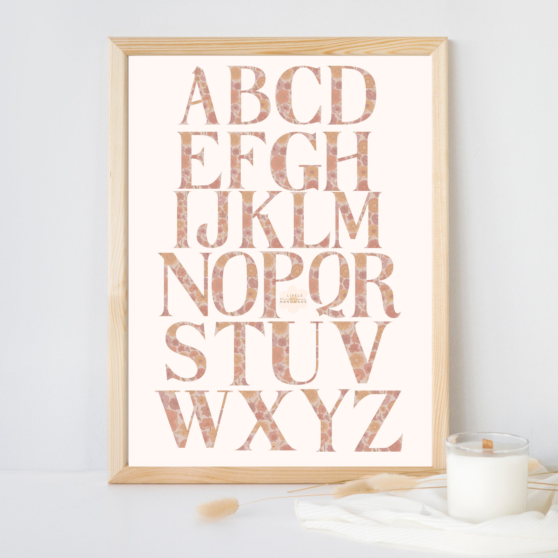 Boho Floral ABC Alphabet Poster-Design 2