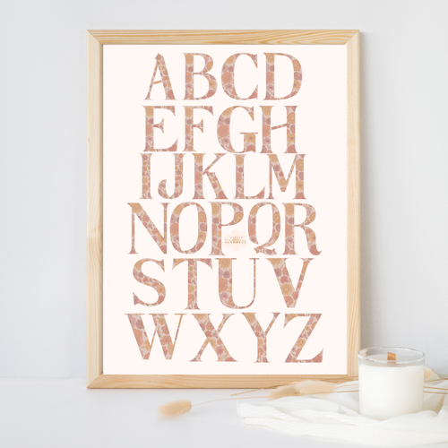 Boho Floral ABC Alphabet Poster-Design 2