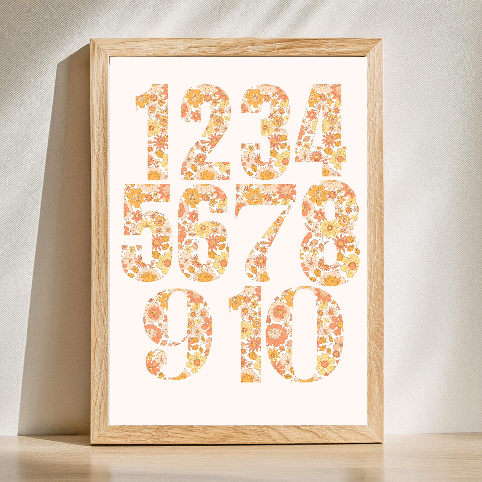 Retro Floral Boho Printable Nursery Wall Art ABC Alphabet Print