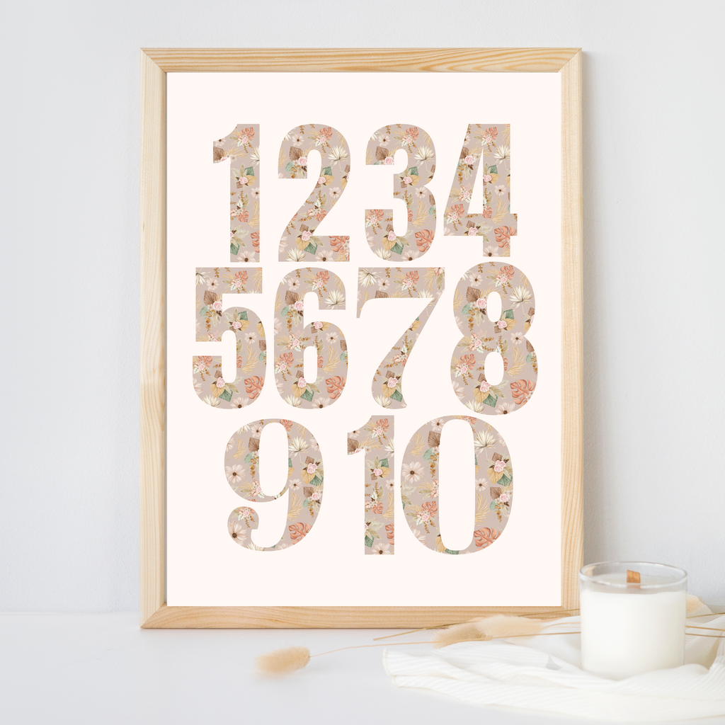 Floral Boho Printable Nursery Wall Art ABC Alphabet