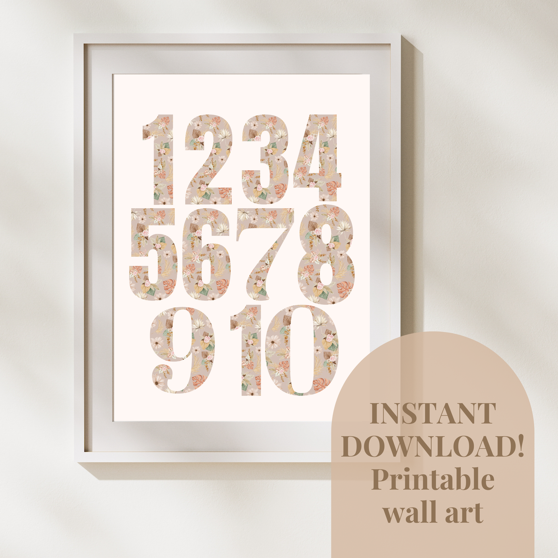 Floral Boho Printable Nursery Wall Art ABC Alphabet