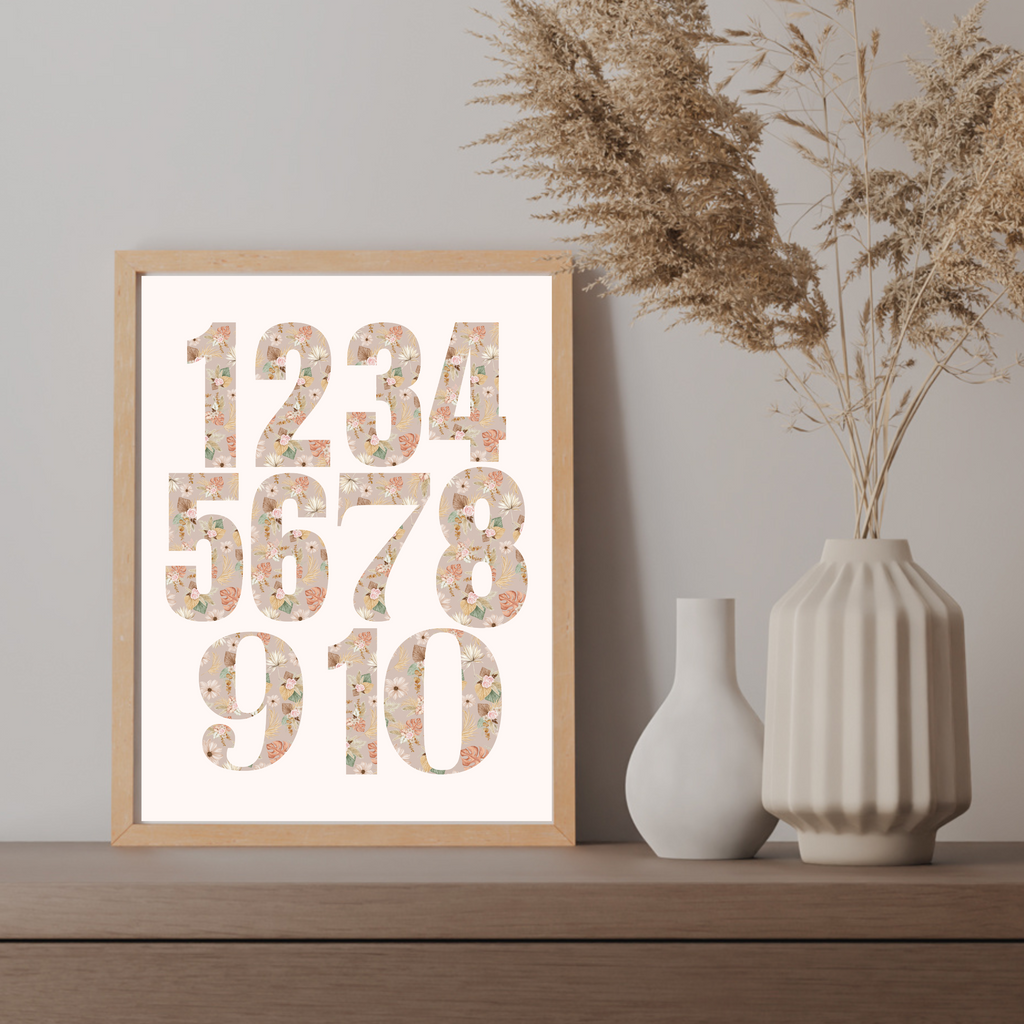 Floral Boho Printable Nursery Wall Art ABC Alphabet
