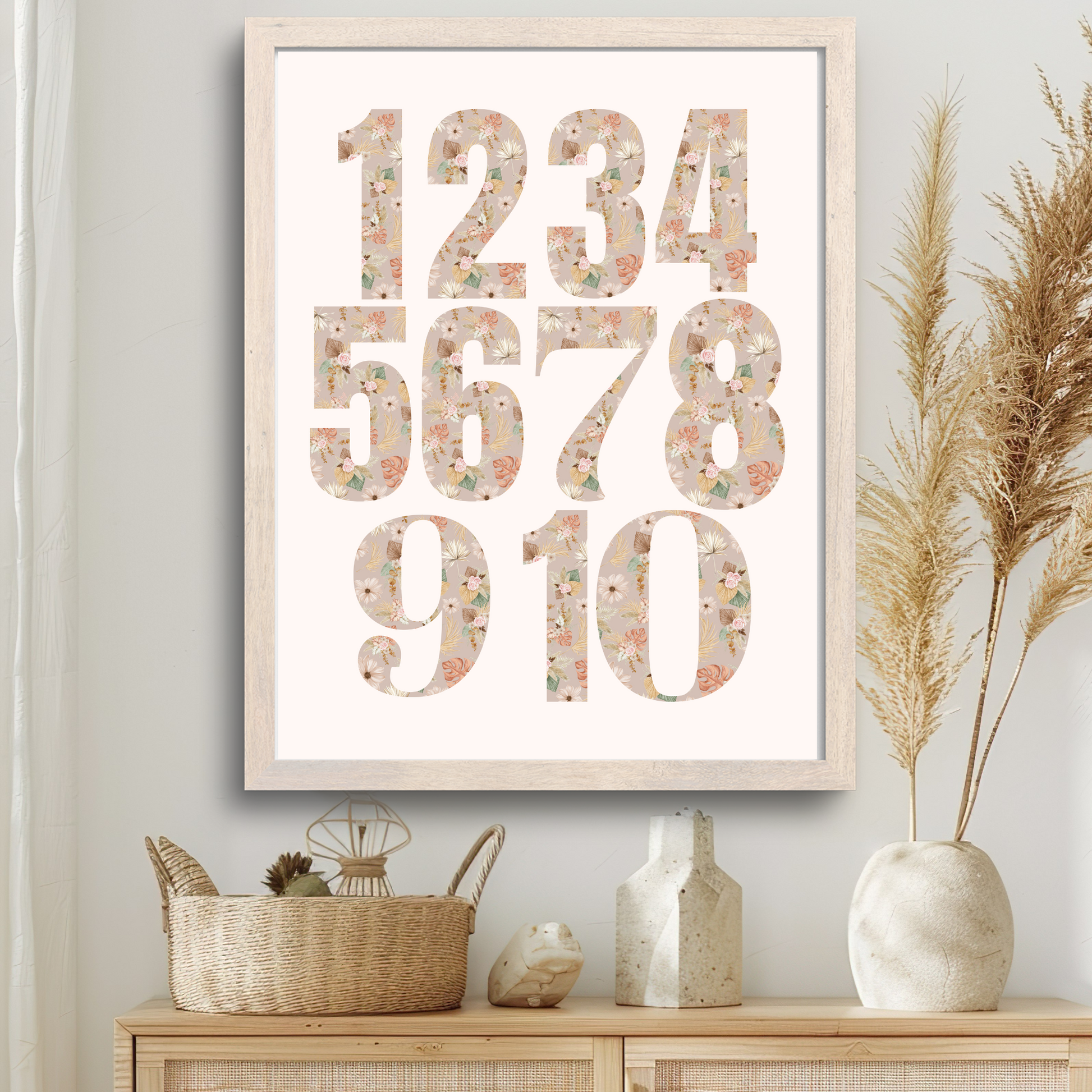 Floral Boho Printable Nursery Wall Art ABC Alphabet