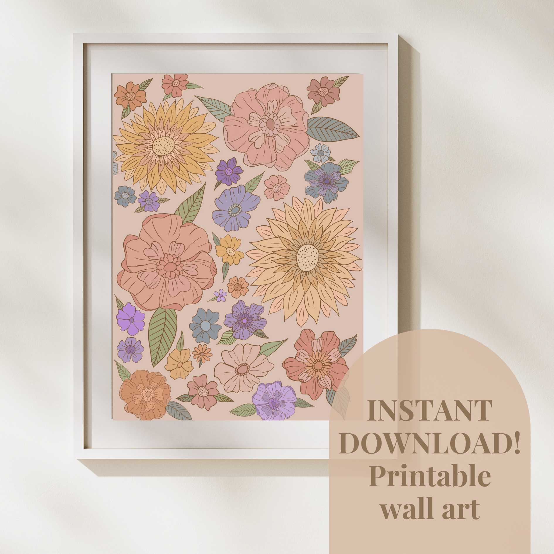 Floral Boho Printable Nursery Wall Art
