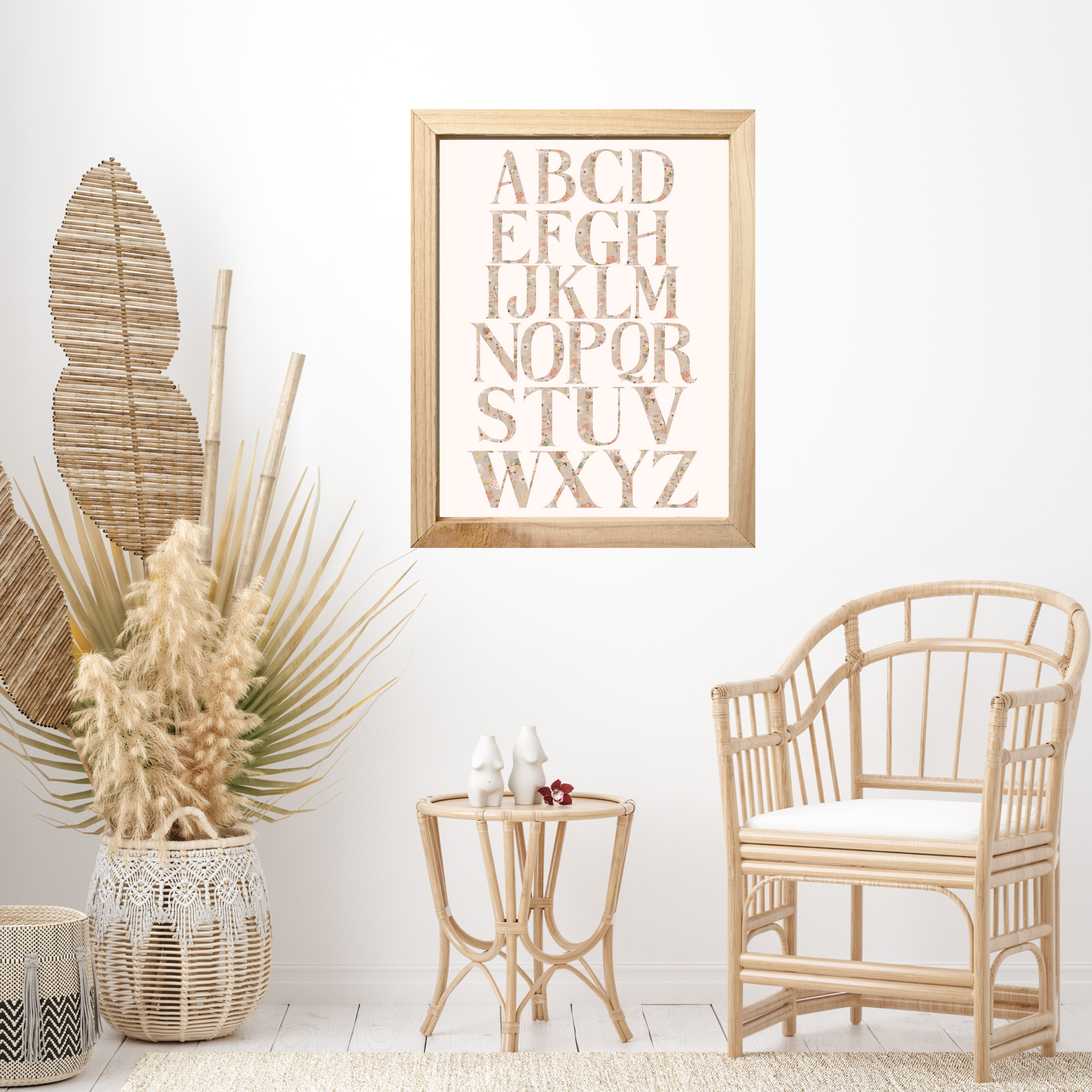 Boho Floral ABC Alphabet Poster