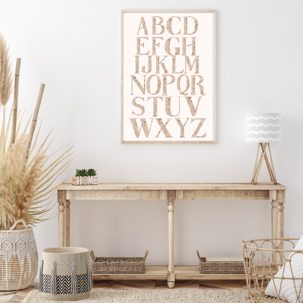 Boho Floral ABC Alphabet Poster